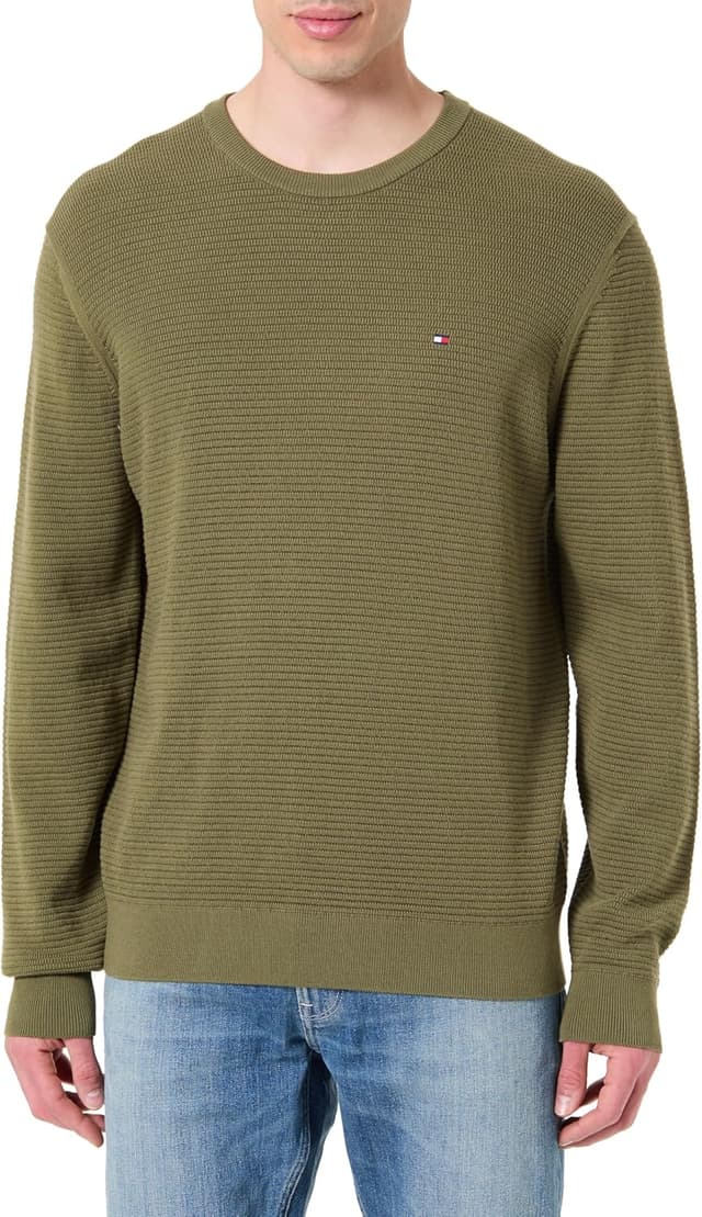 Detalle de Tommy Hilfiger Seasonal Structure Crew Neck MW0MW42799 maglione da uomo (confezione singola)