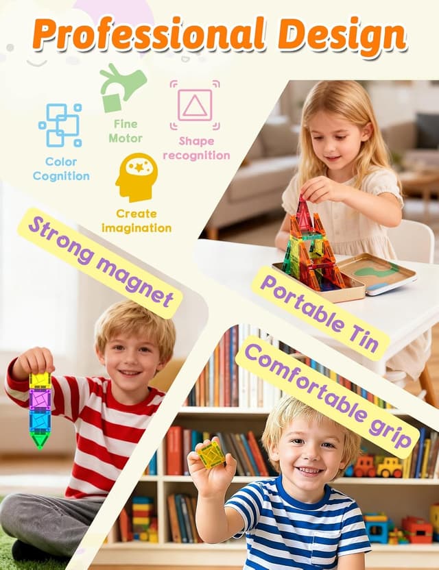 Thumbnail 2 de Riswistoy Mini Magnetic Tiles 26 Piece