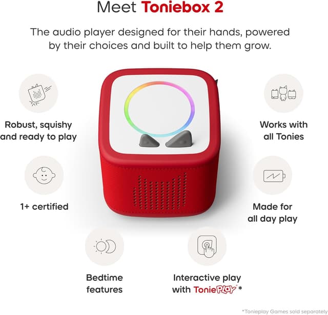 Detalle 2 de Sunset Red Toniebox 2 Starter Set with Creative Tonie Rubie