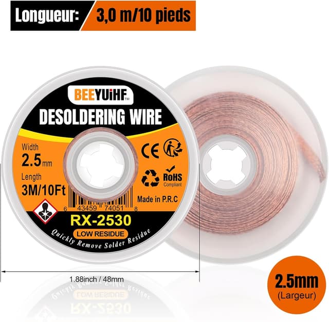 Thumbnail 6 de BEEYUIHF Tresses à Dessouder tresse à dessouder 3M 2,5mm