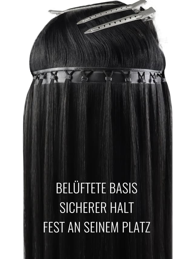 Thumbnail 6 de Fshine Echthaar Tressen Extensions Dunkelbraun (Butterfly Weft) – 40 cm, 80 g