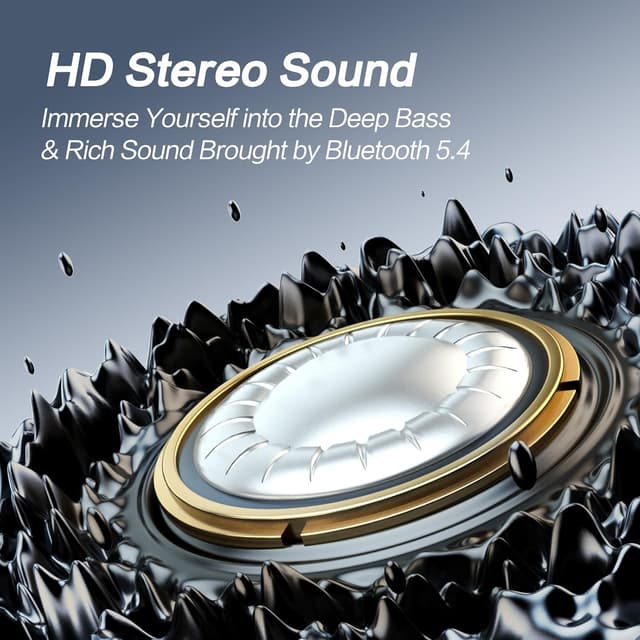 Detalle de NEOQOQO Wireless Neckband Earbuds (Bluetooth 5.4) with Built-In Mic, Deep Bass, 80H Playtime (Black)