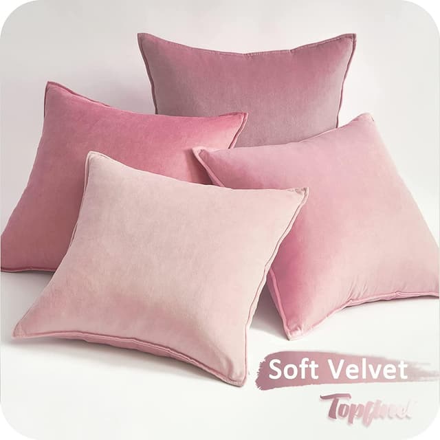 Thumbnail 5 de Topfinel Fundas Cojines Sofa 45x45 Rosa Terciopelo 🛋