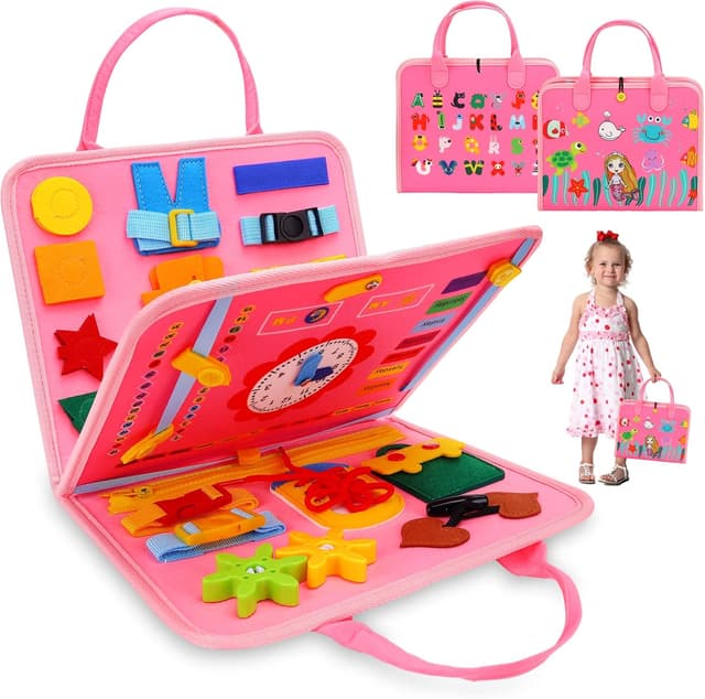 Detalle de Montessori busy board for toddlers 1-3 years