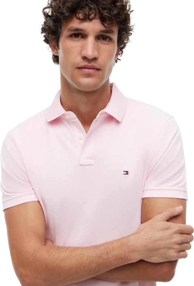 Detalle de Tommy Hilfiger Polo manches courtes homme 1985 Regular Fit en piqué de coton extensible