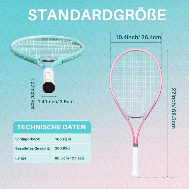 Thumbnail 4 de HIRALIY 27in Tennis Rackets Set