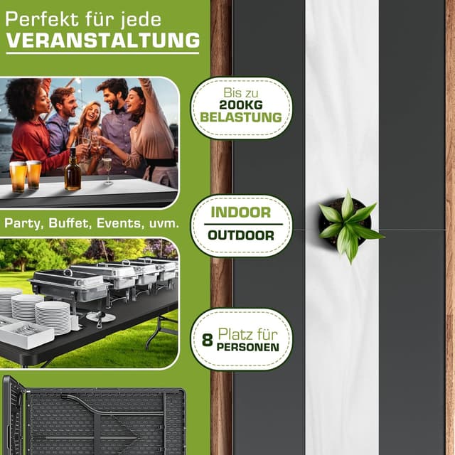 Thumbnail 6 de tillvex Gartentisch 180x75cm klappbar 🍽