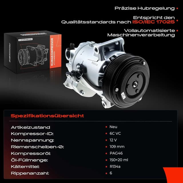 Thumbnail 3 de Frankberg Klimaanlagen Kompressor 150+20 ml Öl