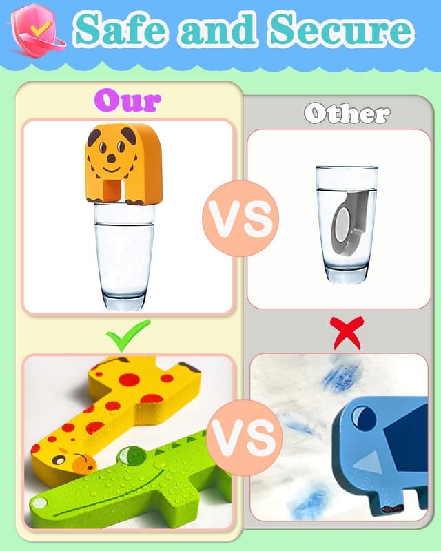 Detalle de Maaacute Montessori Wooden Animal Blocks Sorting & Stacking Toy (10-Pack) for Toddlers Age 2–4