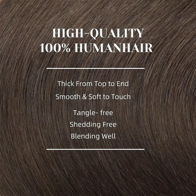 Detalle de GUDOZO Clip-in Echthaar-Extensions (7 Clips, 50 cm, 120 g) Schokoladenbraun – unsichtbare Skin-Weft für natürliches Längen- & Volumen-Plus