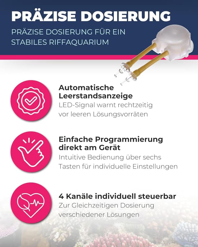 Detalle de Dupla Marin Dosing Pump P4 Smart I 4-Kanal Dosierpumpe für Meerwasseraquarium