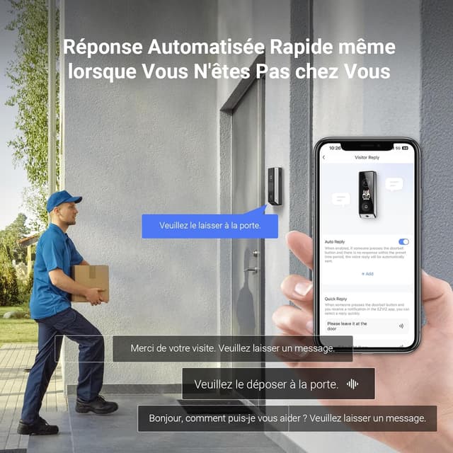 Detalle de EZVIZ Sonnette sans fil extérieure étanche EP8 Ultra avec carillon, double caméra 6MP+2MP et écran interactif