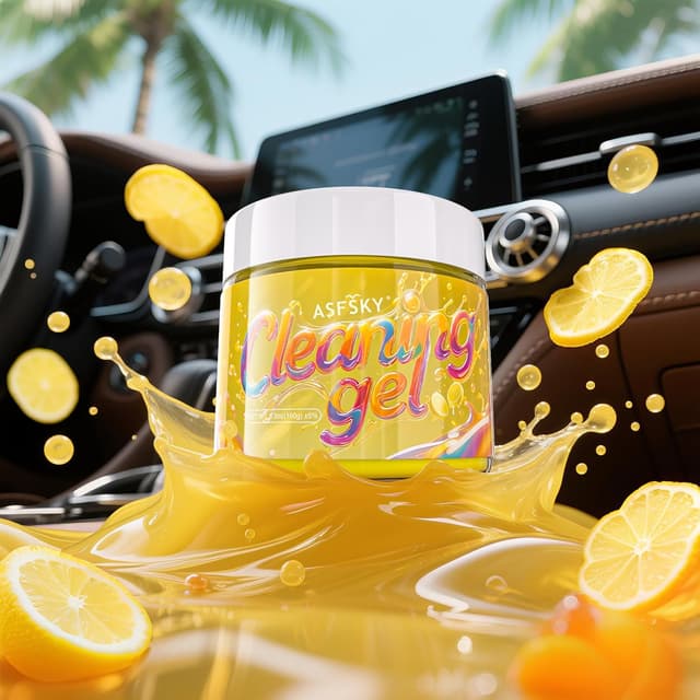 Detalle de ASFSKY Tastatur Reinigungsgel (Zitronengelb) – Reinigungsknete für Auto-Innenraum, Tasten, Polster & Leder