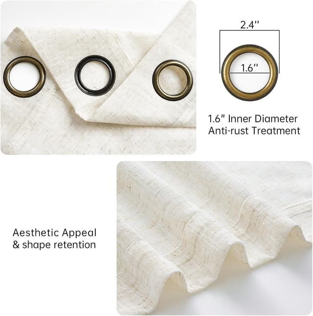 Thumbnail 5 de Topfinel Cortinas Modernas Visillo Lino Transparentas 140x245cm 🪟