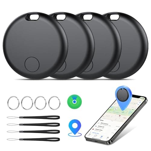 Detalle de aowoka Smart Tracker Tags (4 pack) con Find My: localizador Bluetooth para llaves, carteras y equipaje