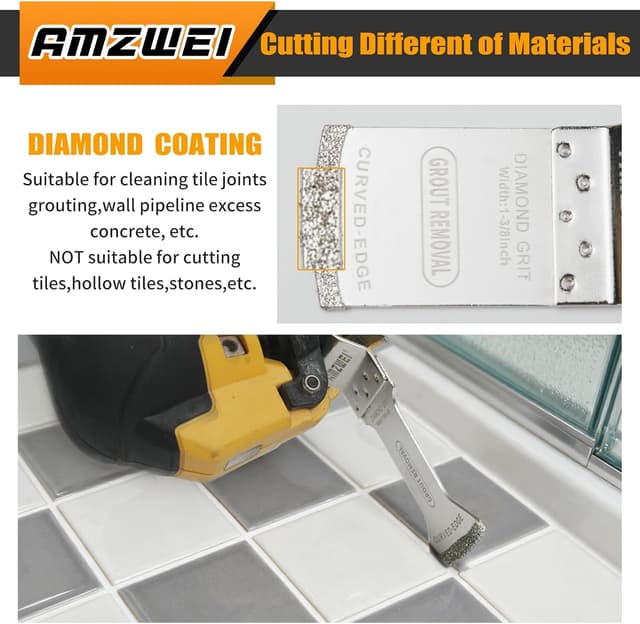 Detalle de 8PCS Diamond Oscillating Multitool Blades for Grout Removal and Mortar Cutting (Universal fit for Dewalt, Milwaukee, Ryobi, Rockwell & Fein)