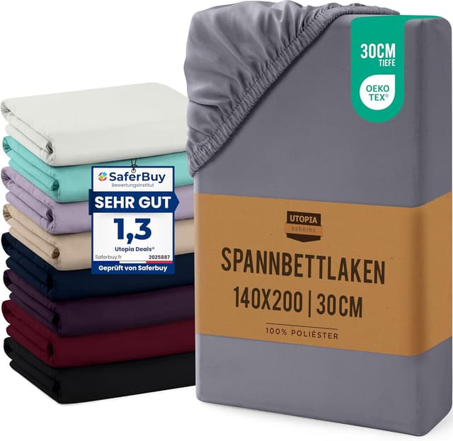 Detalle de Spannbettlaken 140x200 mit 30 cm