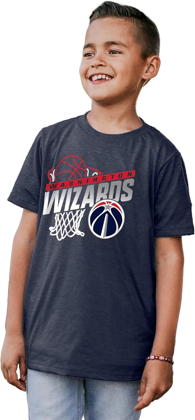 Detalle de Blue 84 Youth Tri-Blend NBA T-Shirt (Memphis Grizzlies) – Hoop Team Color