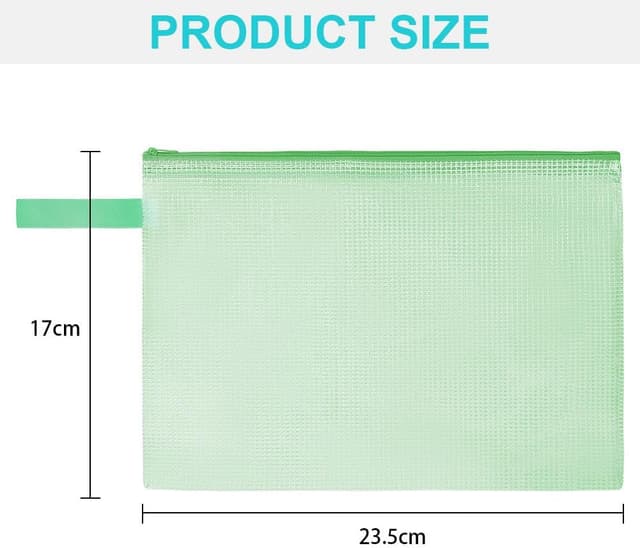 Detalle 2 de OFFCUP Borse di File A5 (10 pezzi) con zip impermeabile e rete mesh per documenti