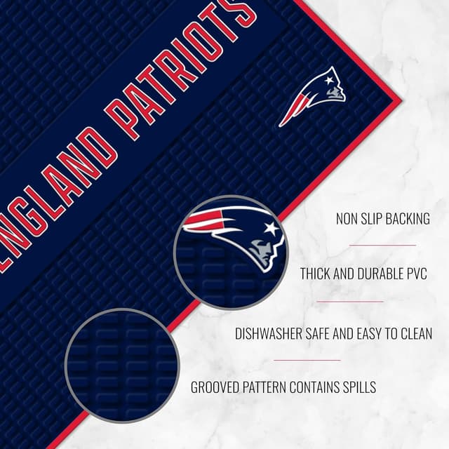Thumbnail 4 de Rico Industries NFL Football 12" x 18" PVC Heavy Duty PVC Bar Mat for Kitchen & Home Décor