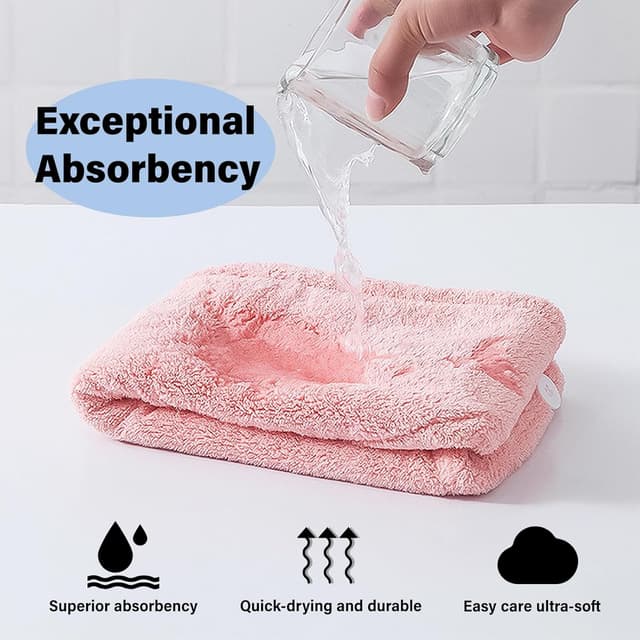 Thumbnail 2 de Lafefe 3 Pack Microfibre Hair Towel Wraps 3‑pack