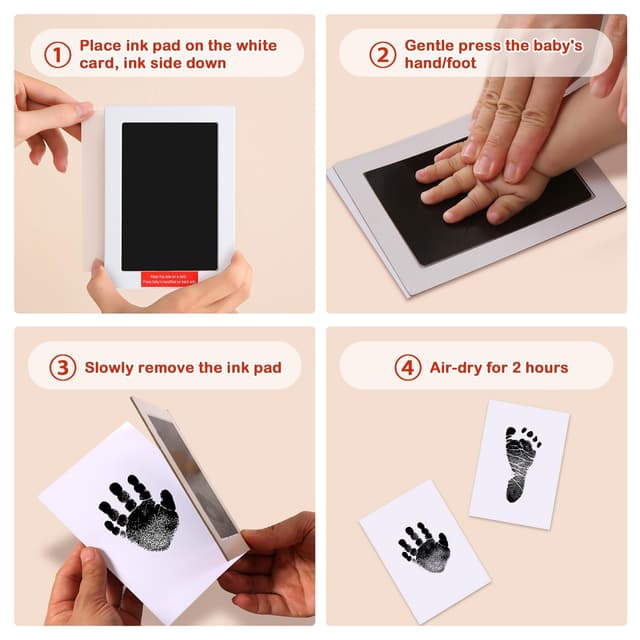 Detalle de PewinGo XL Set für Baby-Hand- und Fußabdruck (tintenfrei) inkl. Abdruckpads & Karten