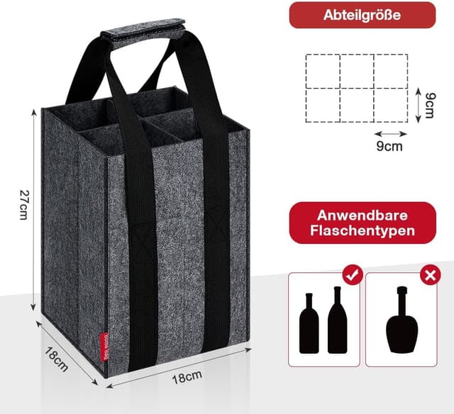 Detalle 2 de Eurhomewit Flaschentasche 4 Flaschen
