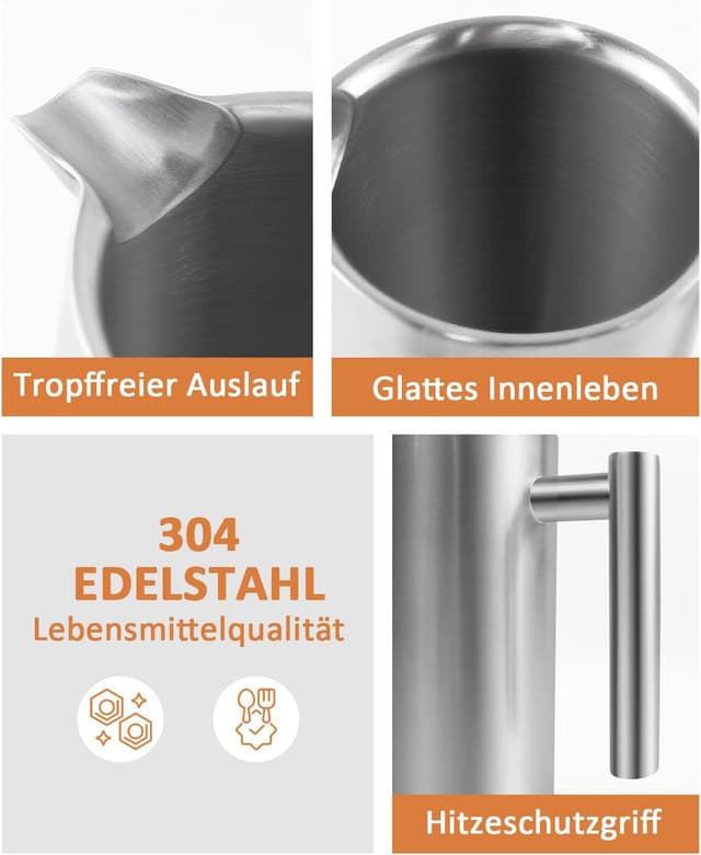 Detalle 2 de Dixmas French Press 1000 ml für 8 Tassen