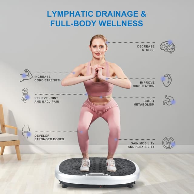 Detalle de EILISON FITABS 3D Vibration Plate Exercise Machine with Seat (Acupressure/3D Vibration Platform)