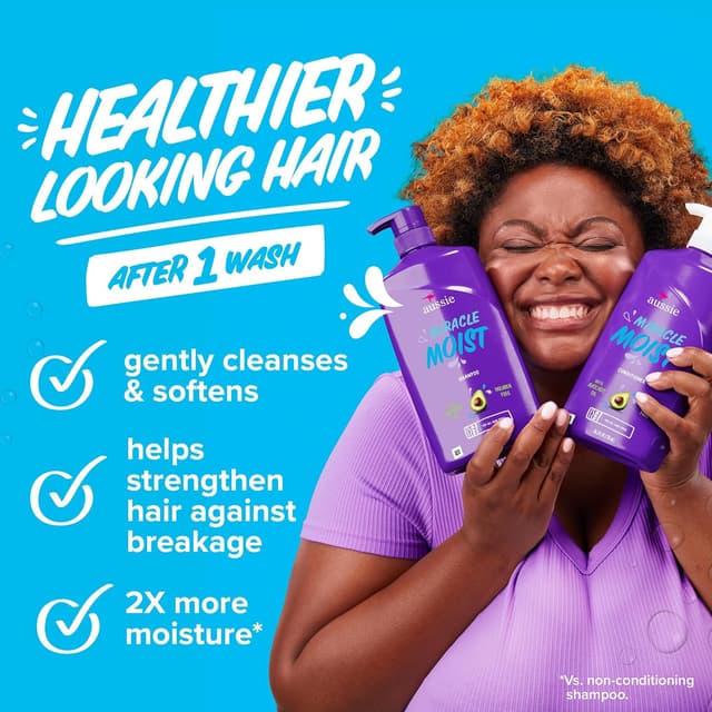 Detalle de Aussie Miracle Moist Shampoo & Conditioner with 3-Minute Deep Conditioner, Avocado & Jojoba Oil, 3 Pack