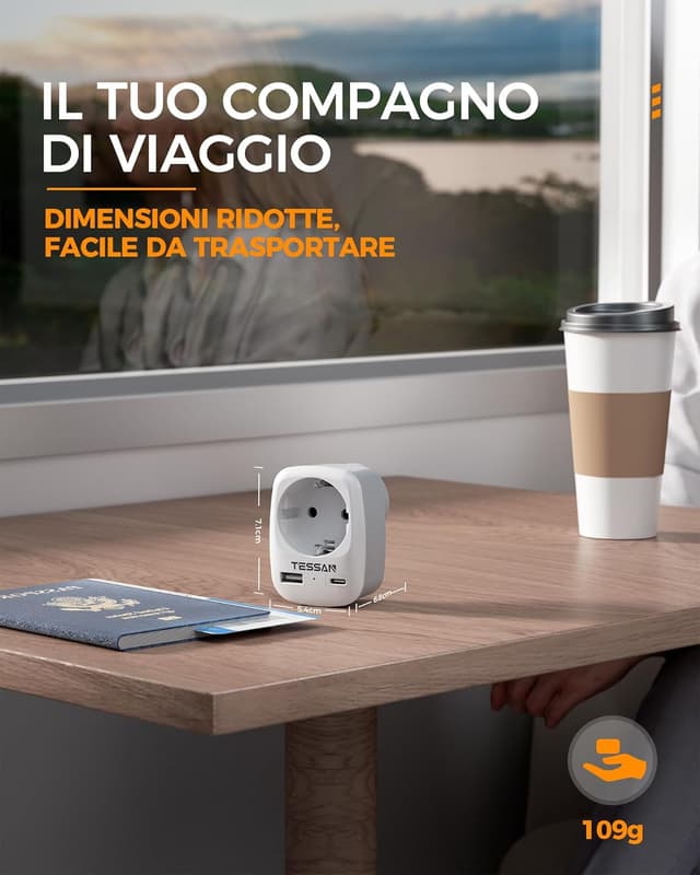 Thumbnail 5 de TESSAN Adattatore Presa Americana 1250W 🔌