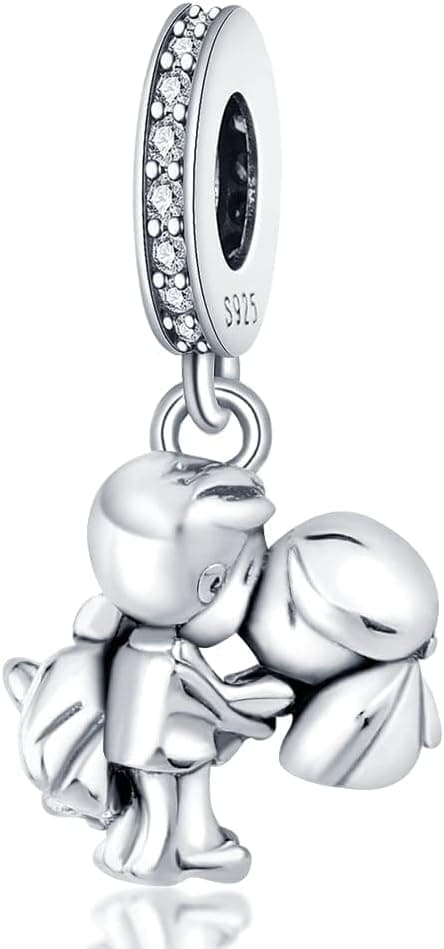 Detalle de KUNVONIC Charm Anhänger Damen aus 925 Sterling Silber für Armband & Halskette (kompatibel zu europäischen Charms) – Modell Z2