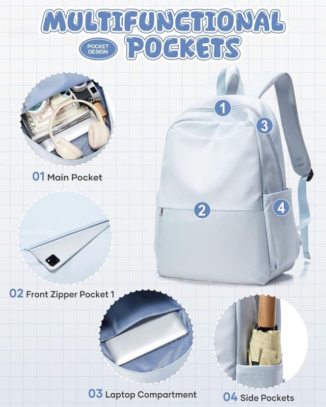 Detalle 1 de VGCUB Schulrucksack 21 L Wasserdicht Leicht