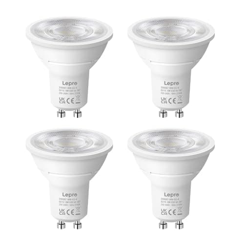 Detalle de Lepro Bombilla LED GU10 Blanco Cálido 2700K 6W (equiv. 80W) NO regulable, 38° – Pack 4