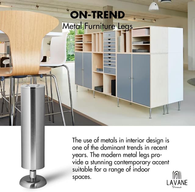 Detalle 2 de Edelstahl Möbelfüße La Vane 4er Set 25 cm