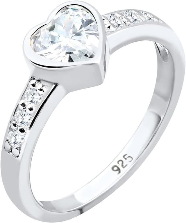 Detalle 1 de Elli Damenring Herz Liebe 925 Silber