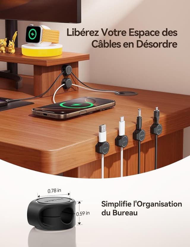 Thumbnail 5 de FLYLEAD Clips Câble en Silicone 8 pièces 8 mm