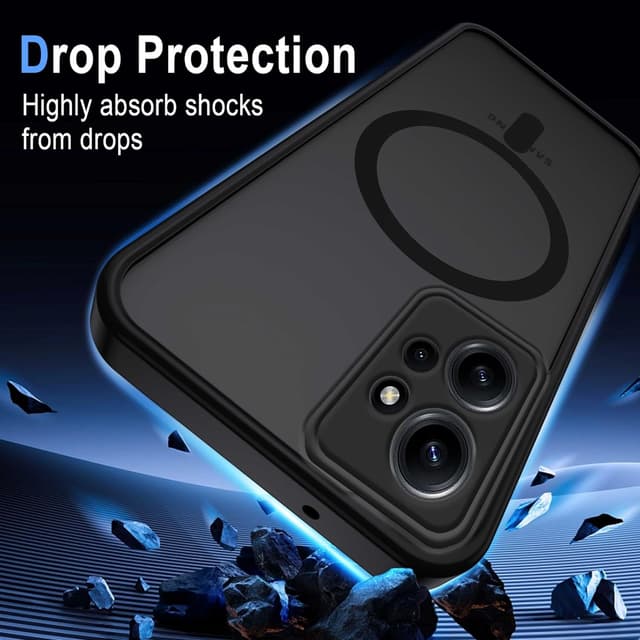 Detalle de Coque magnétique XTCASE pour Xiaomi Redmi Note 12 4G (compatible MagSafe) – dos translucide mat, anti-rayures et bumper anti-choc