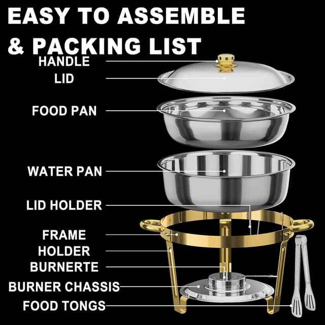 Thumbnail 6 de NewKitchen 6QT Chafing Dishes 4 Pack