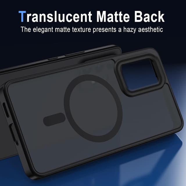 Detalle de Coque XTCASE pour Samsung Galaxy A53 5G magnétique compatible MagSafe – étui mat translucide anti-rayures, bumper TPU antichoc (noir)