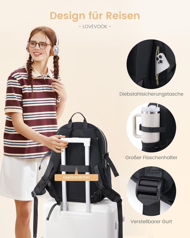 Thumbnail 5 de LOVEVOOK Rucksack Schulrucksack 33L đ