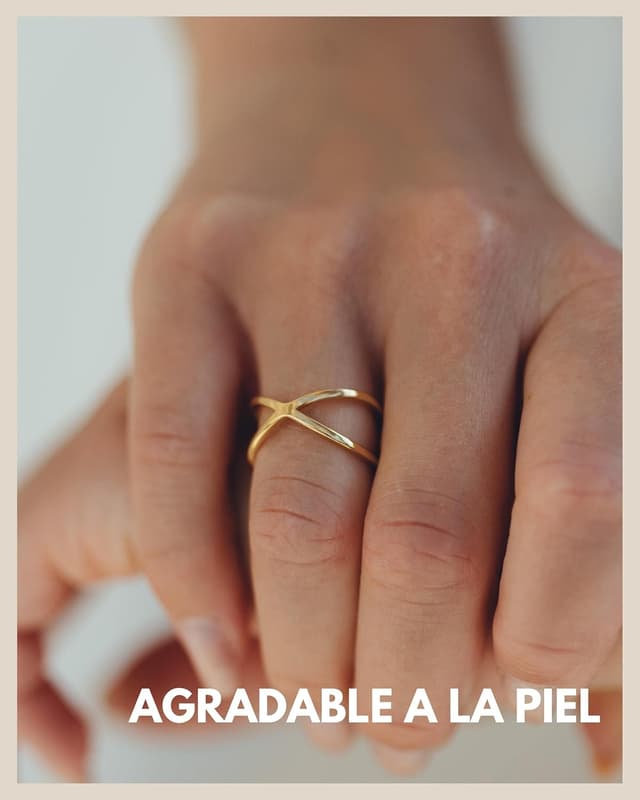 Detalle 2 de GD GOOD.designs Anillo ajustable X plata 18k