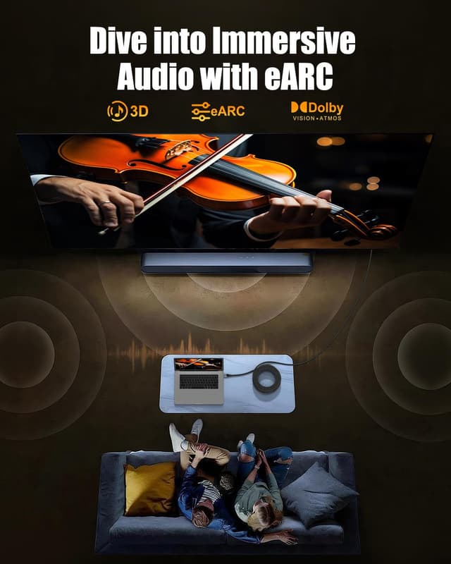 Thumbnail 6 de TEFLOTY 4K HDMI-Kabel 12 m (HDMI 2.0, 18 Gbps) für 4K@60 Hz mit Ethernet/Audio-Rückkanal