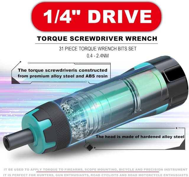 Detalle 1 de Aurlloct Gambo cacciavite dinamometrico 2.4 Nm