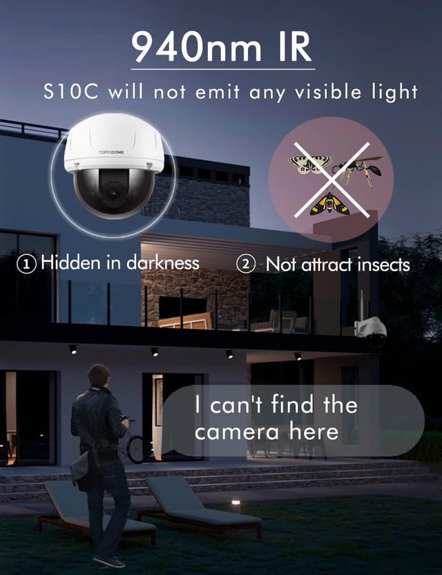 Detalle de Topodome Metallo telecamera Wi-Fi esterna 5MP