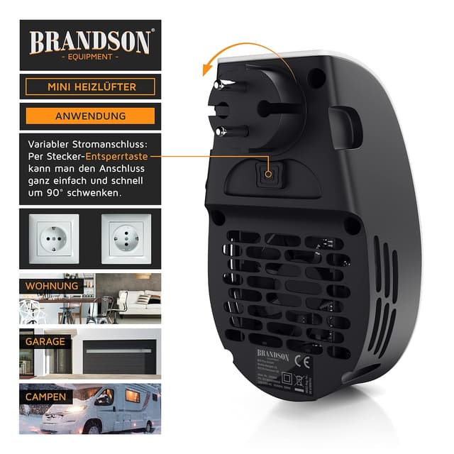 Thumbnail 2 de Brandson Heizlüfter energiesparend leise 500W