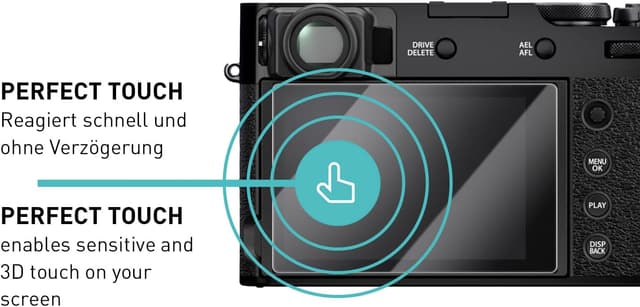 Detalle 2 de smartect Schutzglas 3er-Set für Fujifilm X100VI/X100V/X-T4/X-E4 – HD Anti-Kratzer (0,3 mm, 9H) blasenfrei