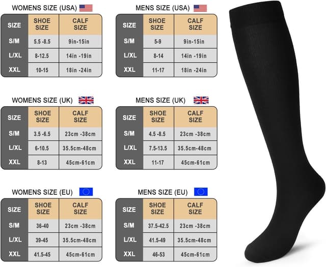 Detalle 2 de Pnosnesy Compression Socks (15–20 mmHg) – moisture-wicking, unisex support for running, athletics and travel (2–7 pairs)