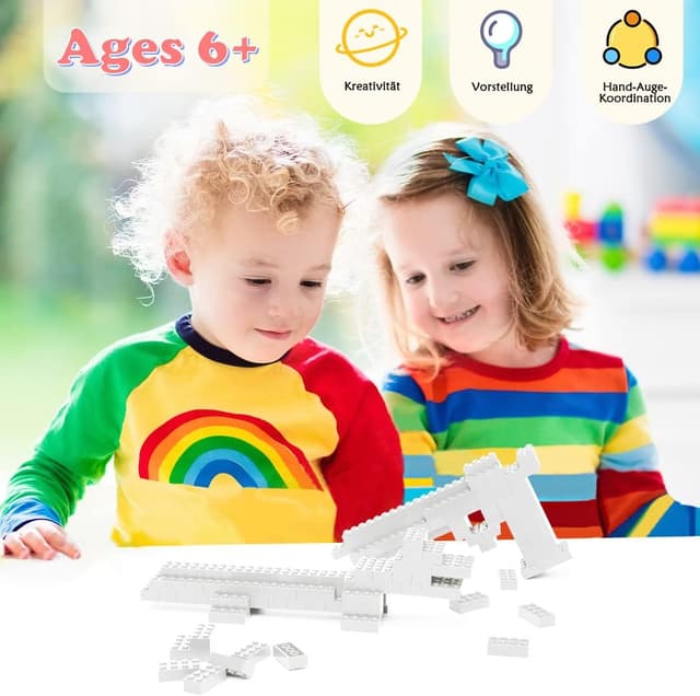 Thumbnail 6 de Etarnfly Bausteine 100 Teile 2x4 Classic – kompatible weiße Grundsteine für kreatives Bauen