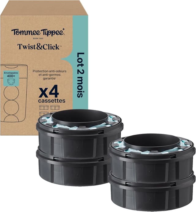 Detalle de Tommee Tippee Cassettes de recharge originales Twist & Click Advanced – lot exclusif 4 x 10,5 m